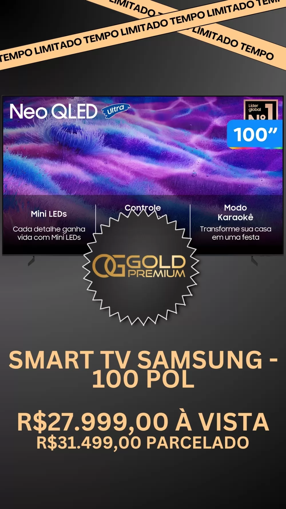 SMART TV SAMSUNG - 100 POL - NEOQLED - 4K