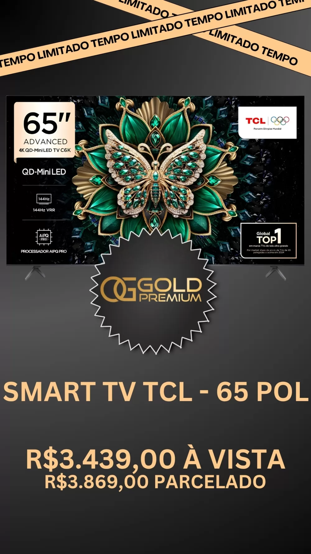 SMART TV TCL - 65 POL - MINI LED - 4K